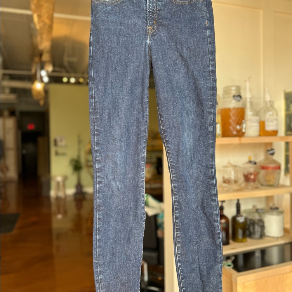 J. Crew Women's Toothpick Highrise  Jeans in Deep Blue -Size 26